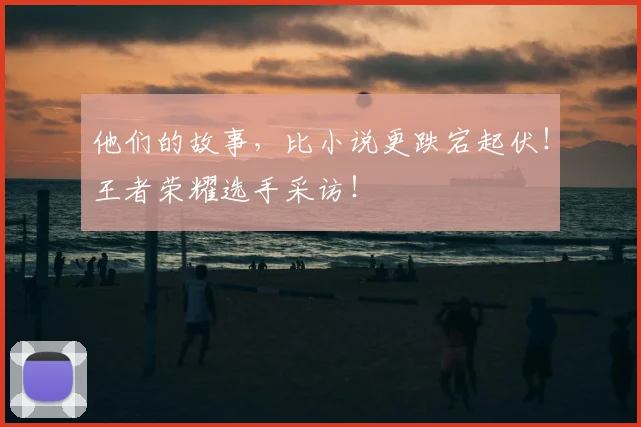 他们的故事,比小说更跌宕起伏!王者荣耀选手采访!